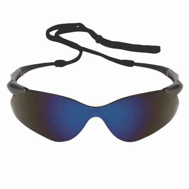 SMITH AND WESSON KleenGuard™ 20471 Nemesis Safety Glasses, Gunmetal Nylon Frame, Blue Polycarbonate Lens