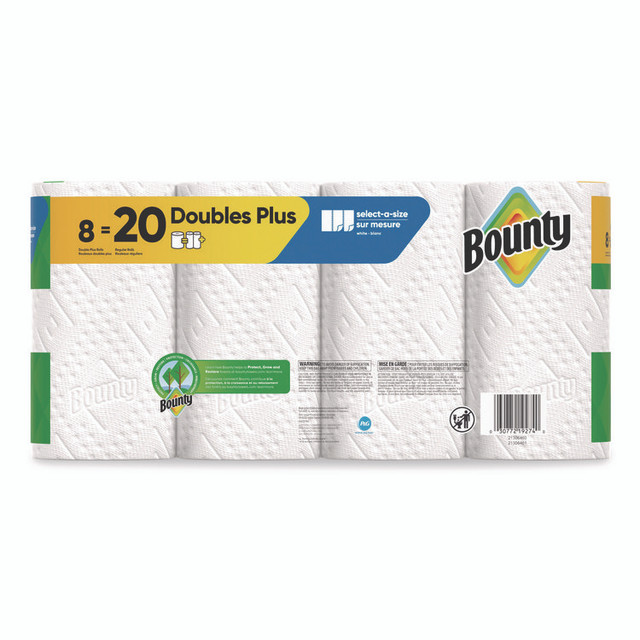 PROCTER & GAMBLE Bounty® 19274 Select-a-Size Kitchen Roll Paper Towels, 2-Ply, 5.9 x 11, White, 103 Sheets/Double Plus Roll, 8 Rolls/Pack