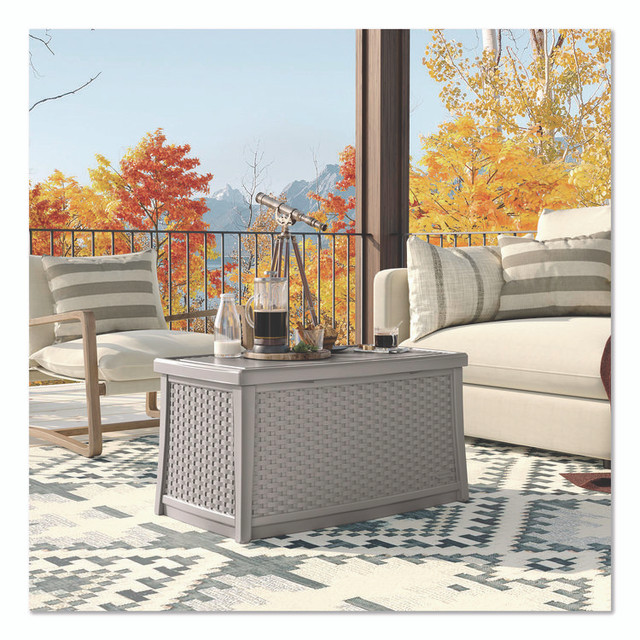 SUNCAST CORPORATION BMDB3010DG Elements Coffee Table with Storage, Rectangular, 34w x 20d x 18h, Dove Gray Top, Dove Gray Base/Legs