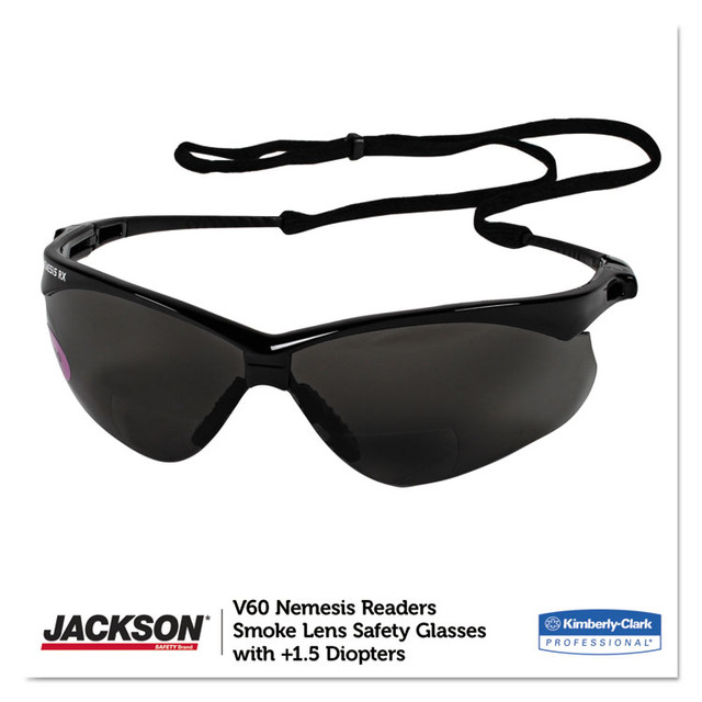 SMITH AND WESSON KleenGuard™ 22516 Nemesis Readers Safety Glasses, Smoke Frame, Smoke Polycarbonate Lens