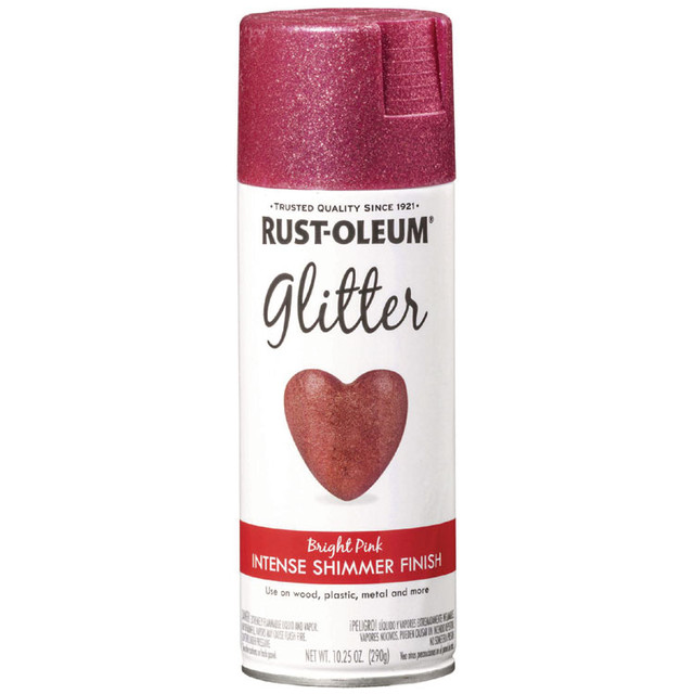 RUST-OLEUM CORPORATION 301818 Specialty Glitter Spray Paint, Glitter Pink, 10.25 oz Aerosol Can, 6/Carton