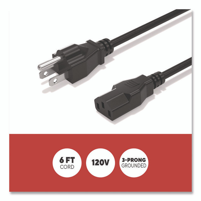 STAPLES BRANDS GROUP TECH ST62398 AC Power Cord, 6 ft, Black