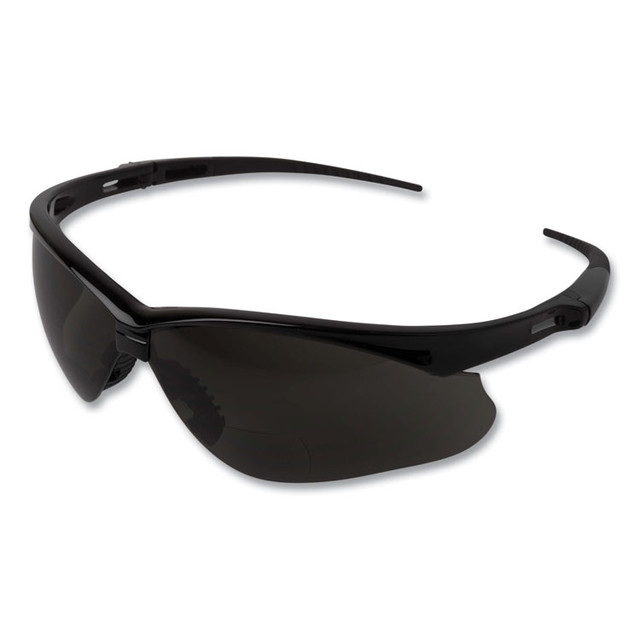 SMITH AND WESSON KleenGuard™ 22519 V60 Nemesis Rx Reader Safety Glasses, Black Frame, Smoke Lens, +2.5 Diopter Strength, 6/Box