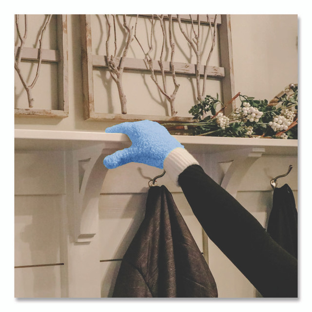 CHAGRINOVATIONS TidyUps TU05717 Microfiber Dusting Gloves, Blue with White Cuffs, 2 Gloves