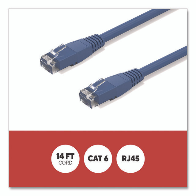 STAPLES BRANDS GROUP TECH ST62455 CAT6 Ethernet Cable, 14 ft, Blue