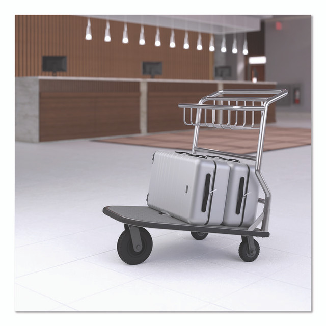 SUNCAST CORPORATION Commercial® MLCNC600 Nesting Luggage Cart with Carpeted Platform, 300 lb Capacity, 27 x 37 x 37.5, Silver/Black