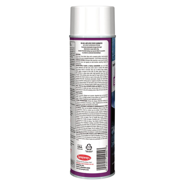 PLZ CORP Sprayway® 955 Anti-Stat Static Eliminator, 14 oz Aerosol Can, 12/Carton