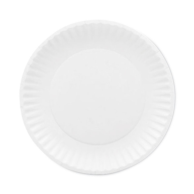 AJM PACKAGING CORP. Corporation CP7AJ008125A Premium Coated Paper Plates, 7" dia, White, 125/Pack, 8 Packs/Carton