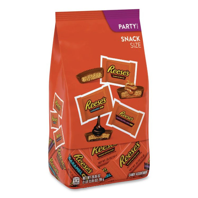 THE HERSHEY COMPANY Reese's® HEC93922 Milk Chocolate Peanut Butter Assortment Snack Size Candy, Individually Wrapped, 28.05 oz Bag