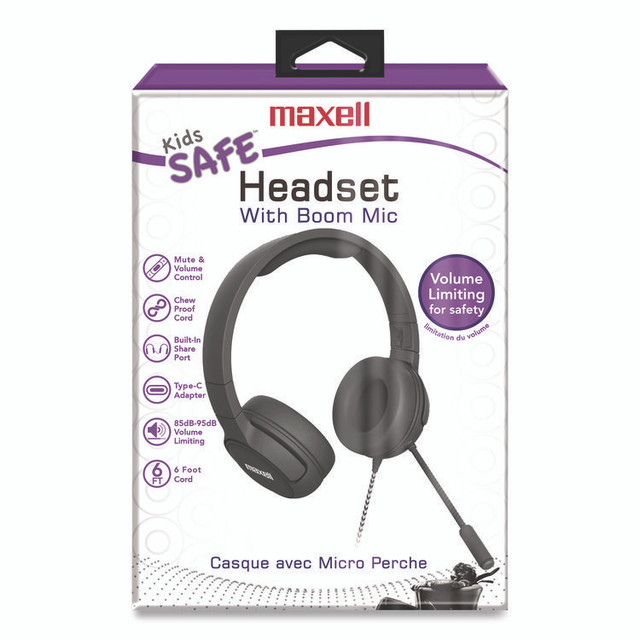 MAXELL CORP. OF AMERICA 198021 Kids Safe Wired Headphones, Black