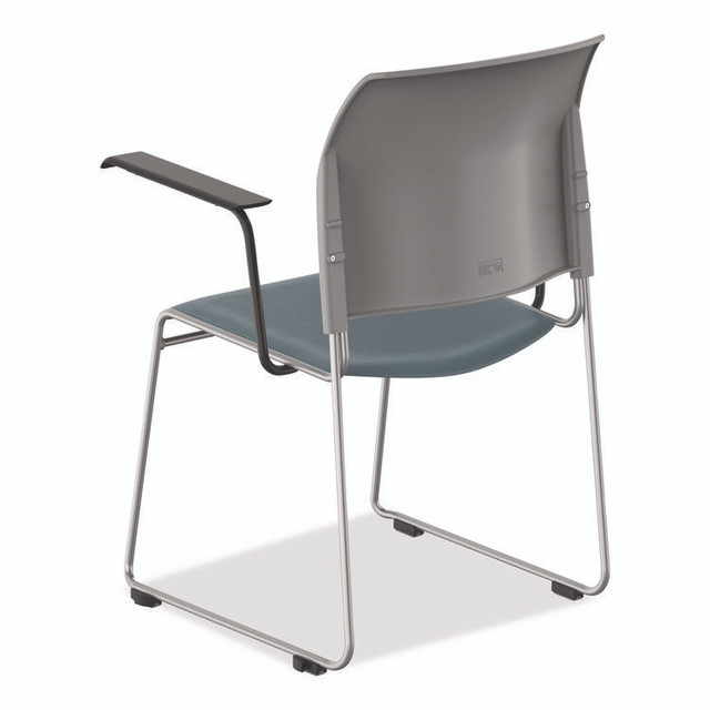 NATIONAL PUBLIC SEATING NPS® 87421202A8 8700 Series Cafetorium Chair With Armrests, Supports Up to 500 lbs, 18" Seat Height, Blue Seat, Gray Back, Silver Base, 8/PK