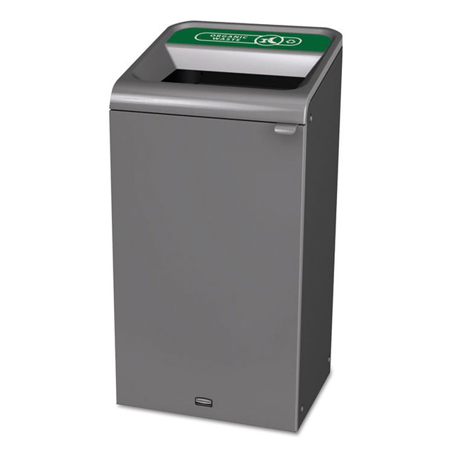 RUBBERMAID COMMERCIAL PROD. 1961627 Configure Indoor Recycling Waste Receptacle, Organic Waste, 23 gal, Metal, Gray
