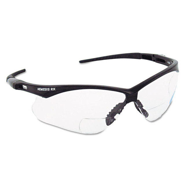 SMITH AND WESSON KleenGuard™ 28618 V60 Nemesis Rx Reader Safety Glasses, Black Frame, Clear Lens, +1.0 Diopter Strength