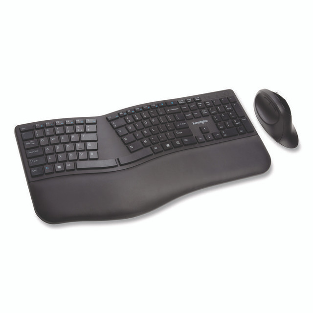 KENSINGTON 75406 Pro Fit Ergo Wireless Keyboard and Mouse, 2.4 GHz Frequency, 30 ft Wireless Range, Black