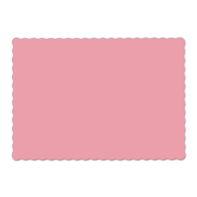 HOFFMASTER 310525 Placemats, Smooth Surface, Scalloped Edges, 13.5" x 9.5", Dusty Rose, 1,000/Carton