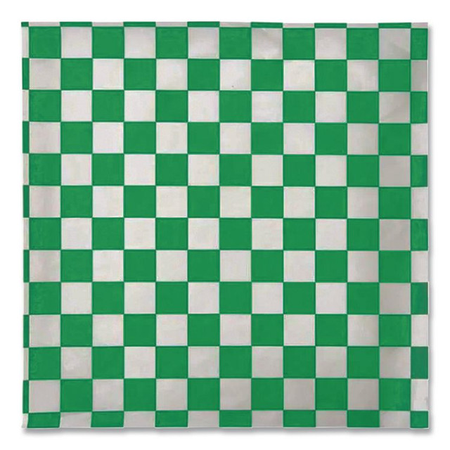 BAGCRAFT 057950 Grease-Resistant Paper Wraps and Liners, 12 x 12, Green Check, 1,000/Box, 5 Boxes/Carton