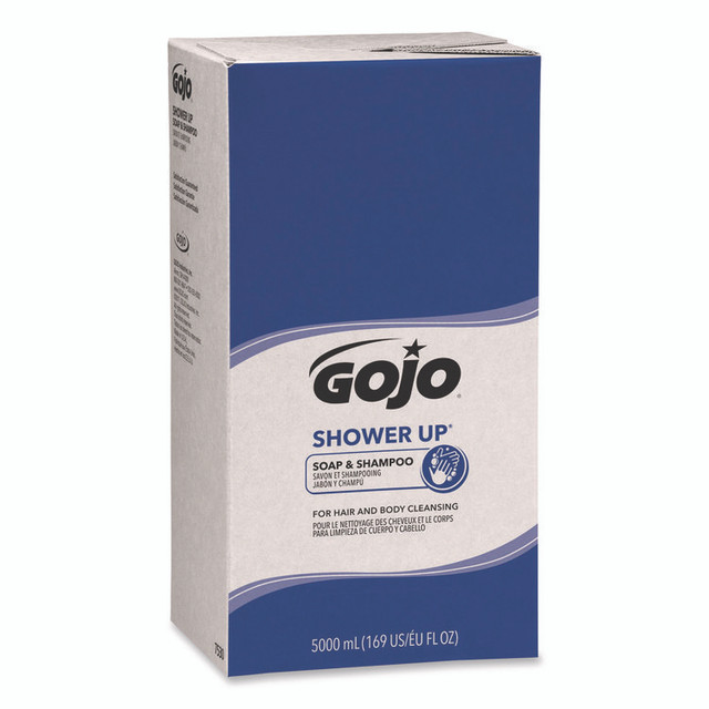GO-JO INDUSTRIES GOJO® 753002CT SHOWER UP Soap and Shampoo, Clean, 5,000 mL Refill Bag, 2/Carton