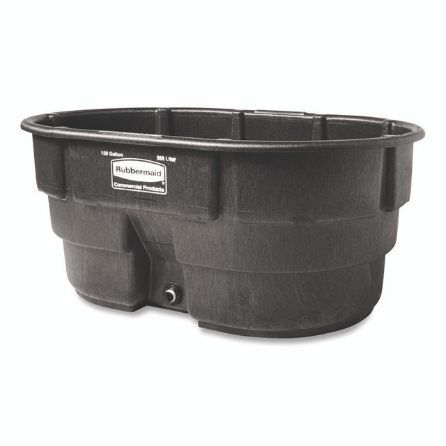 RUBBERMAID COMMERCIAL PROD. FG424500BLA Stock Tank, 150 gal, 39" x 58" x 25", Polyethylene, Black