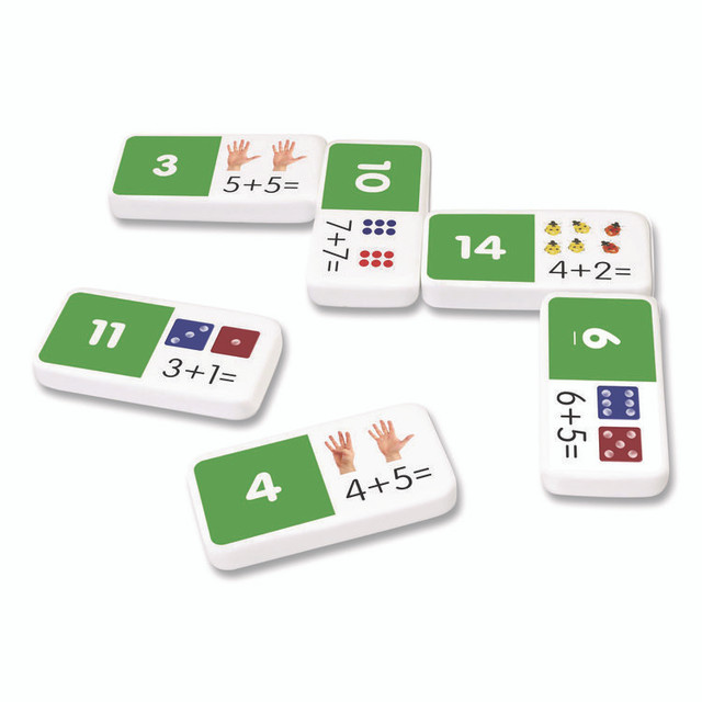 JUNIOR LEARNING Inc® 481 Addition Dominoes, 1 to 2 Players, Grades K to 2, 28 Pieces