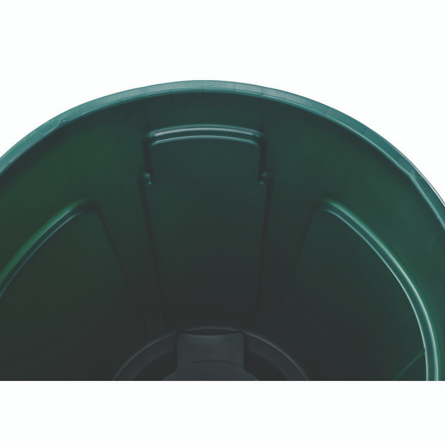 RUBBERMAID COMMERCIAL PROD. FG261000DGRN Vented Round Brute Container, 10 gal, Plastic, Dark Green