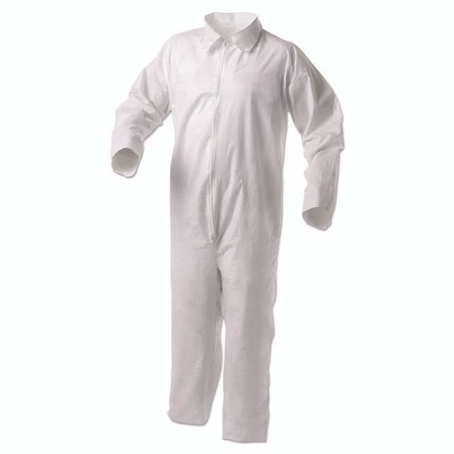 SMITH AND WESSON KleenGuard™ 38921 A35 Liquid and Particle Protection Coveralls, Zipper Front, 3X-Large, White, 25/Carton