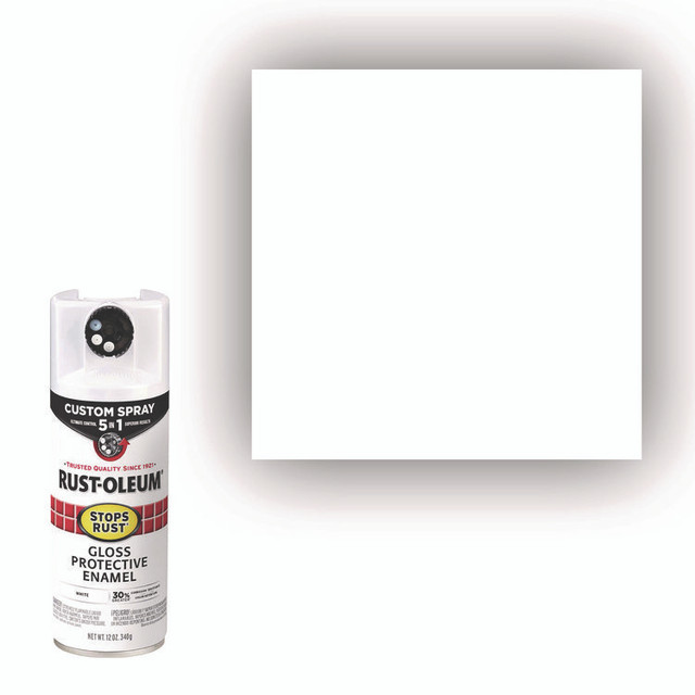 RUST-OLEUM CORPORATION 376886EA Stops Rust 5-in-1 Spray Paint, Gloss White, 12 oz Aerosol Can