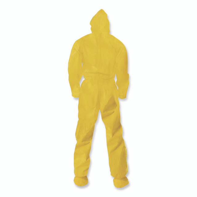 SMITH AND WESSON KleenGuard™ 00685 A70 Chemical Spray Protection Coveralls, Elastic Wrists, Ankles, Hood and Boots, 2X-Large, Yellow, 12/Carton