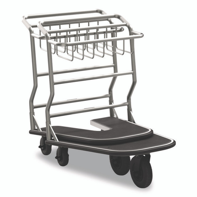 SUNCAST CORPORATION Commercial® MLCNR600 Nesting Luggage Cart with Rubber Platform, Capacity, 300 lb Capacity, 27 x 37 x 37.5, Silver/Black