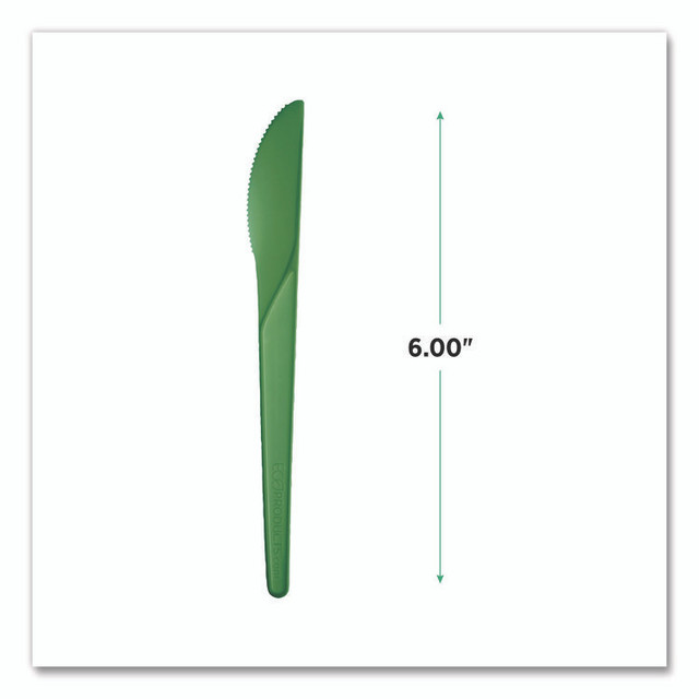ECO-PRODUCTS,INC. EP-S011G Plantware Compostable Cutlery, Knife, Plastic, Green, 1,000/Carton
