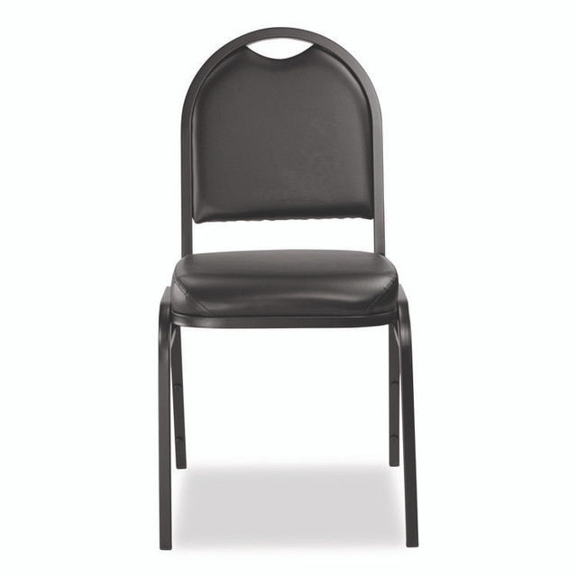 NATIONAL PUBLIC SEATING NPS® 9210BT2 9200 Series Premium Upholstered Stack Chair, Vinyl, Supports Up to 500 lb, 19" Seat Height, Black Seat/Back, Black Base, 2/PK