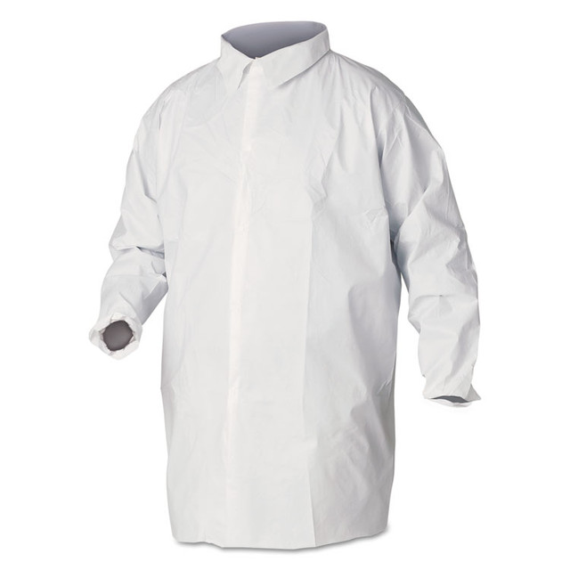 SMITH AND WESSON KleenGuard™ 44443 A40 Liquid and Particle Protection Lab Coats, Large, White, 30/Carton