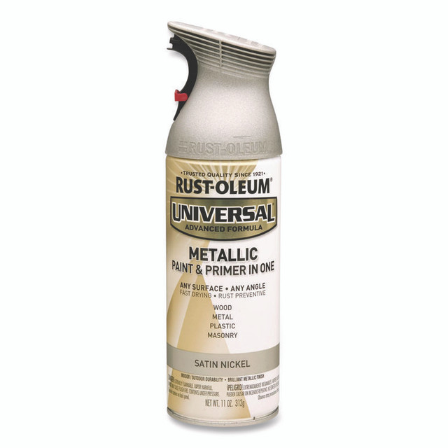 RUST-OLEUM CORPORATION 249130 Universal Premium Spray Paint, Aged Nickel, 12 oz Aerosol Can, 6/Carton
