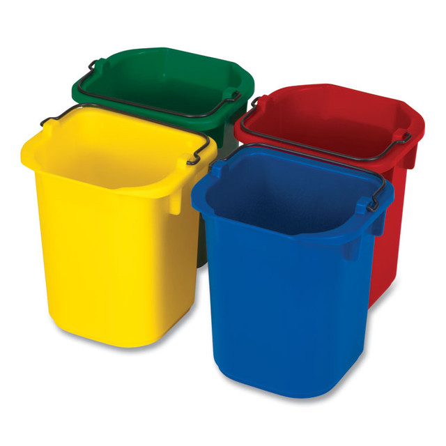 RUBBERMAID COMMERCIAL PROD. 1857374 5-Quart Disinfecting Utility Pail, Plastic, Yellow, 4/Carton