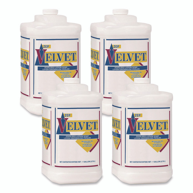 ZEP INC. 95824 Velvet Lotion Soap, Pleasant Scent, 1 gal Bottle, 4/Carton