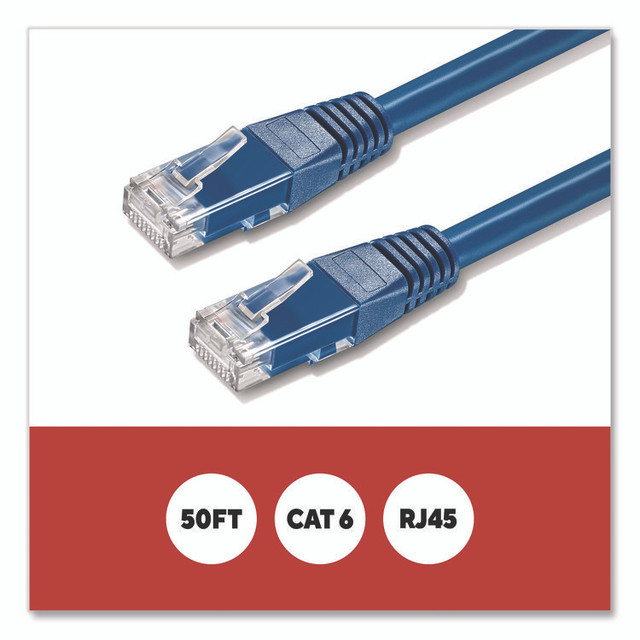 STAPLES BRANDS GROUP TECH ST62450 CAT6 Ethernet Cable, 50 ft, Blue