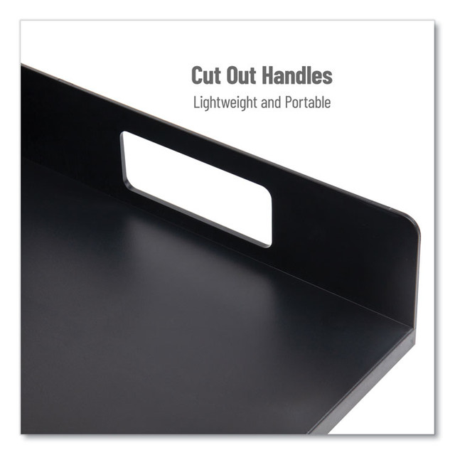 EMS MIND READER LLC PSNAPUTBLK Network Collection Utensil, Napkin and Plate Countertop Organizer, 15.2 x 11.5 x 4.45, Plastic, Black