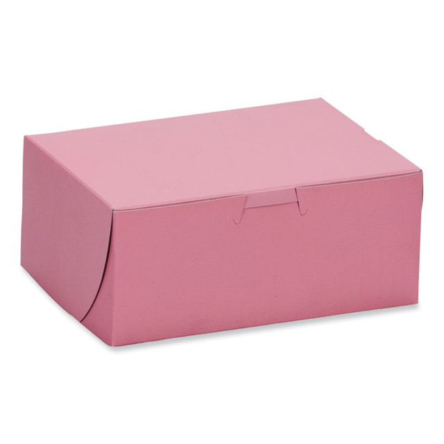 SOUTHERN CHAMPION TRAY SCT® 0813 Pink One-Piece Non-Window Bakery Box, 7 x 5 x 3, Pink, Paper, 250/Carton