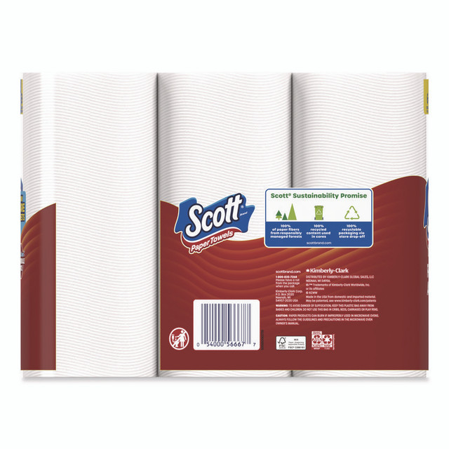 KIMBERLY-CLARK PROFESSIONAL Scott® 56668 Choose-a-Size Mega Kitchen Roll Paper Towels, 1-Ply, 108/Roll, 6 Rolls/Pack, 4 Packs/Carton