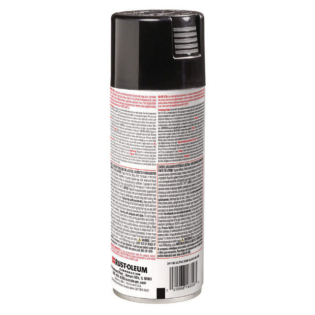 RUST-OLEUM CORPORATION 241169EA High Heat Enamel Spray Paint, Semi-Gloss Black, 12 oz Aerosol Can