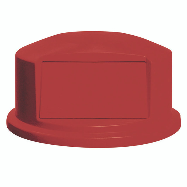 RUBBERMAID COMMERCIAL PROD. 2647-88 RED Round BRUTE Dome Top with Push Door, For 44-Gallon Containers, 24.81" Diameter x 12.63h, Red