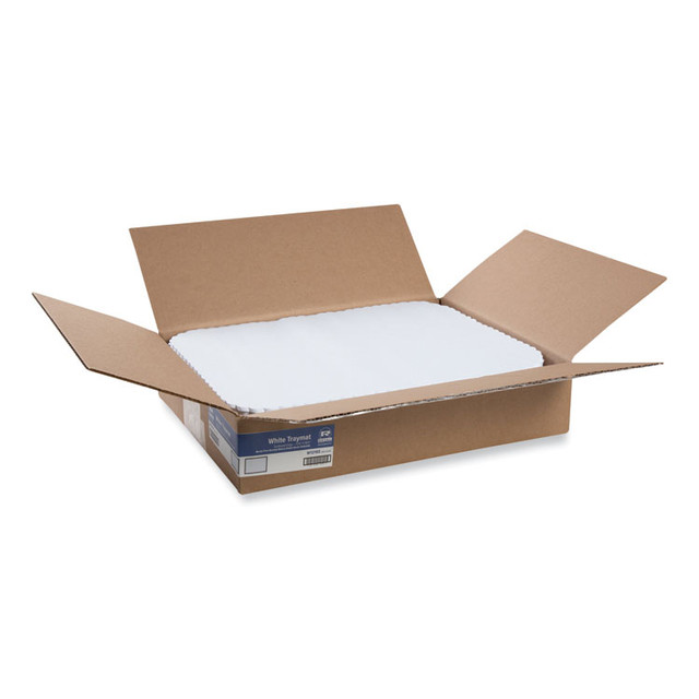 AMERCAREROYAL W1216S Embossed Scalloped Edges Traymats, 12.75 x 16.5, White, 1,000/Carton