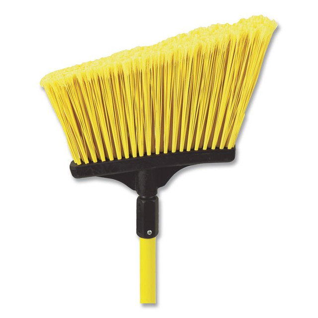 NEXSTEP COMMERCIAL PRODUCTS 91355 MaxiSweep Angle Broom With Fiberglass Handle, 57" Overall Length, Yellow/Black