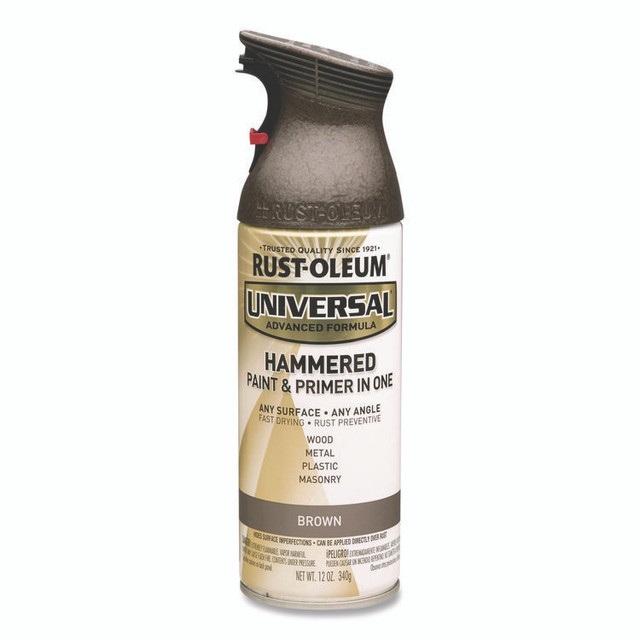 RUST-OLEUM CORPORATION 245218 Universal Premium Spray Paint, Hammer Brown, 12 oz Aerosol Can, 6/Carton