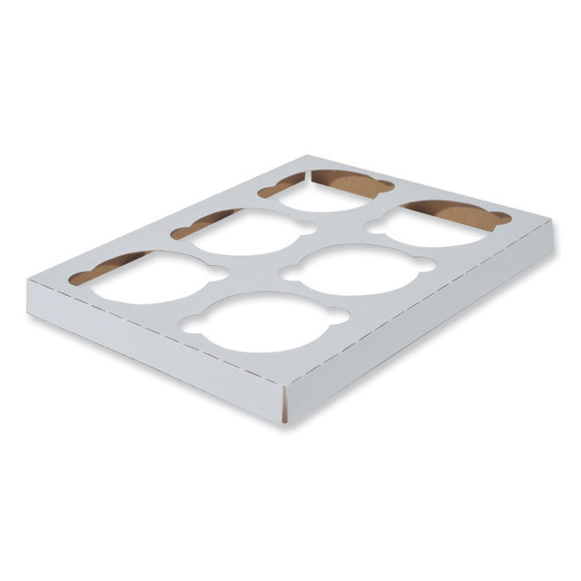 SOUTHERN CHAMPION TRAY SCT® 1010 Cupcake Holder Inserts, 6-Cupcake Holder, 8.87 x 6.87 x 0.75, White, Paper, 200/Carton