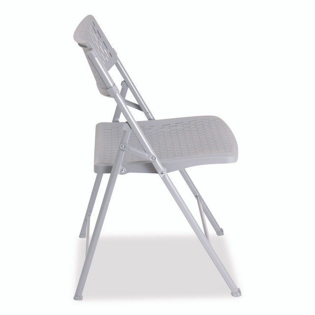 NATIONAL PUBLIC SEATING NPS® 1412 AirFlex Series Premium Polypropylene Folding Chair, Supports 1,000 lbs, 17.25" Seat Height, Platinum Seat/Back/Base, 4/Carton