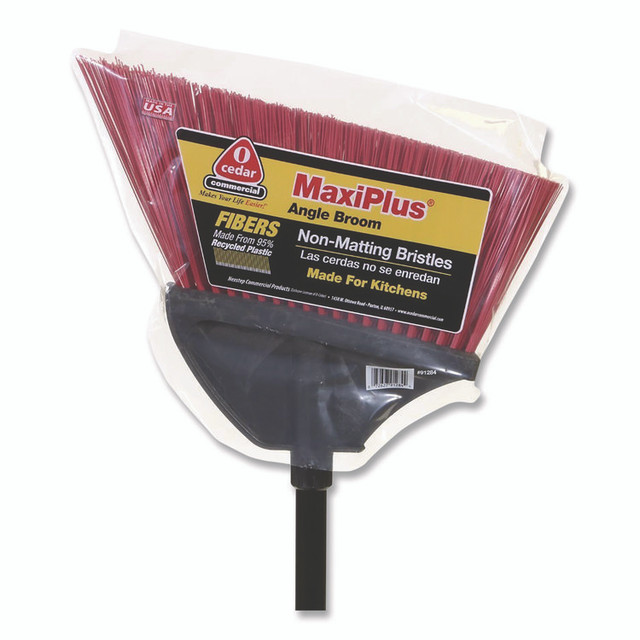 NEXSTEP COMMERCIAL PRODUCTS 91284 MaxiPlus Angle Broom, 56" Overall Length, Red/Black