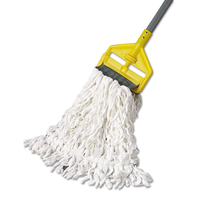 RUBBERMAID COMMERCIAL PROD. T300 Clean Room Mop Head, Rayon, Loop-End, Medium, White, 12/Carton