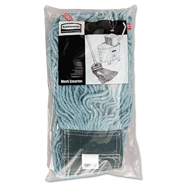 RUBBERMAID COMMERCIAL PROD. A252 GRE Web Foot Wet Mop Head, Shrinkless, Cotton/Synthetic, Green, Medium, 6/Carton