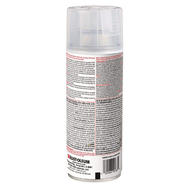 RUST-OLEUM CORPORATION 1906830 Specialty Lacquer Spray Paint, Gloss Clear, 12 oz Aerosol Can, 6/Carton
