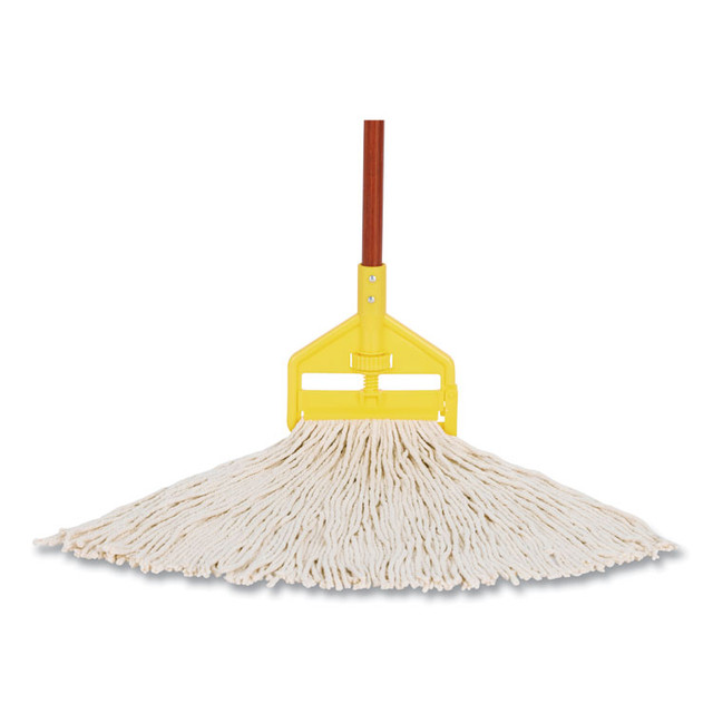 RUBBERMAID COMMERCIAL PROD. FGF51800WH00 Cut-End Cotton Wet Mop Heads, Cotton/Plastic, White, 12/Carton
